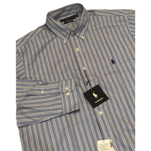 Polo Ralph Lauren Size 17 Custom Fit Button Down Dress Shirt - Picture 1 of 10